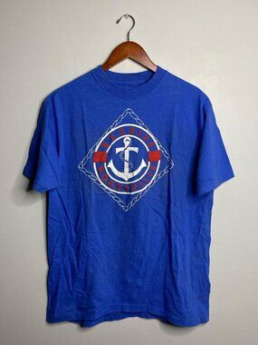 90s vintage single stitch blue Beehive Bonneville cruise anchor Tee